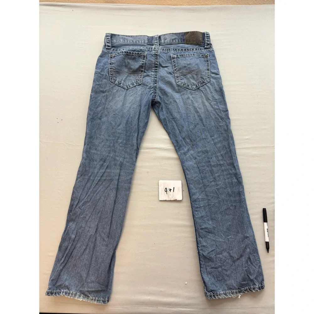 Express Jeans Rocco Slim Fit Boot Cut Blue Denim Mens 34x30 Medium Wash